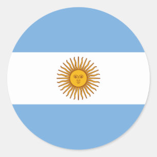 Argentina Flag - Bandera Argentina Classic Round Sticker