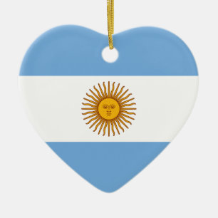 Argentina flag Bandera De Argentina Ceramic Tree Decoration