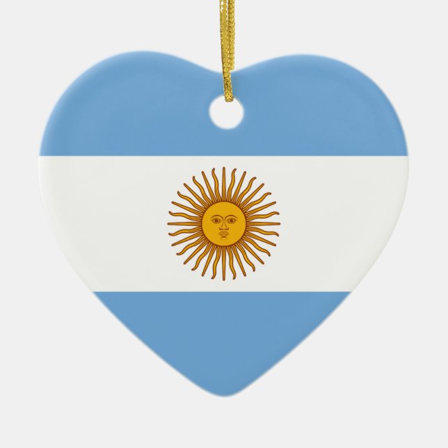Argentina flag Bandera De Argentina Ceramic Tree Decoration (Front)