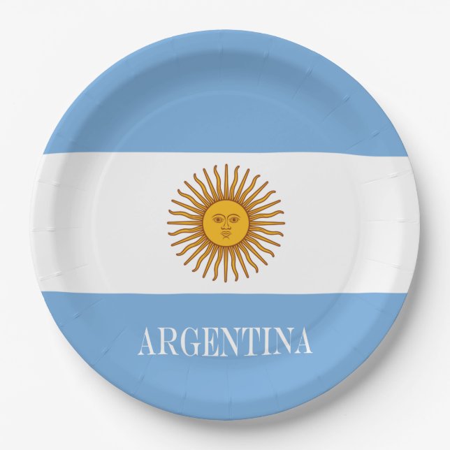 Argentina flag Bandera De Argentina Paper Plate (Front)