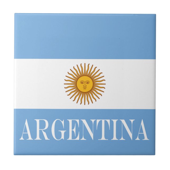 Argentina flag Bandera De Argentina Tile (Front)