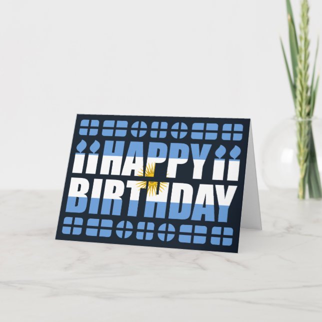 Argentina Flag Birthday Card (Front)