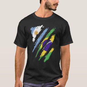 Argentina Flag Brazil Grown Patriot Country Stripe T-Shirt