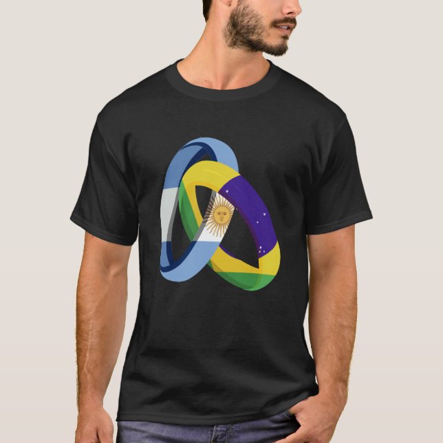 Argentina Flag Brazil Grown Ring Marriage Wedding T-Shirt (Front)