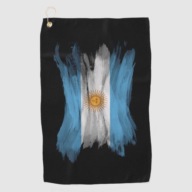 Argentina flag brush stroke, national flag golf towel (Front)