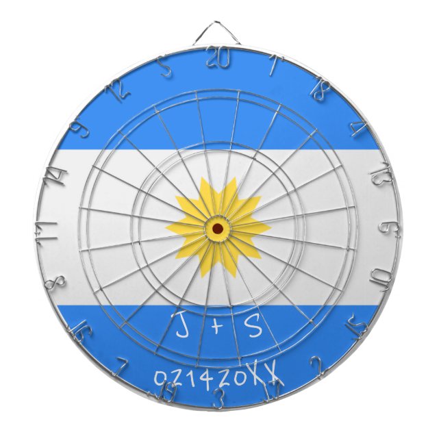 Argentina Flag BTS Valentine's Day Custom Message Dartboard (Front)