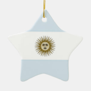 Argentina Flag Ceramic Tree Decoration