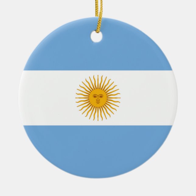 Argentina flag ceramic tree decoration (Front)