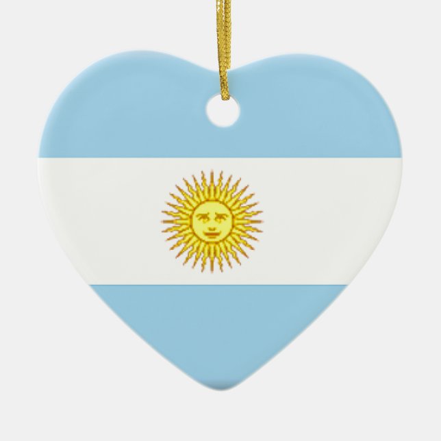 Argentina Flag Ceramic Tree Decoration (Front)