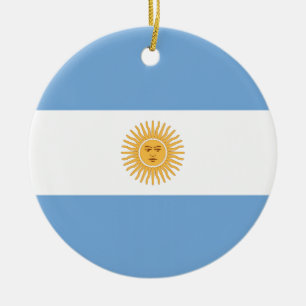 Argentina Flag Ceramic Tree Decoration