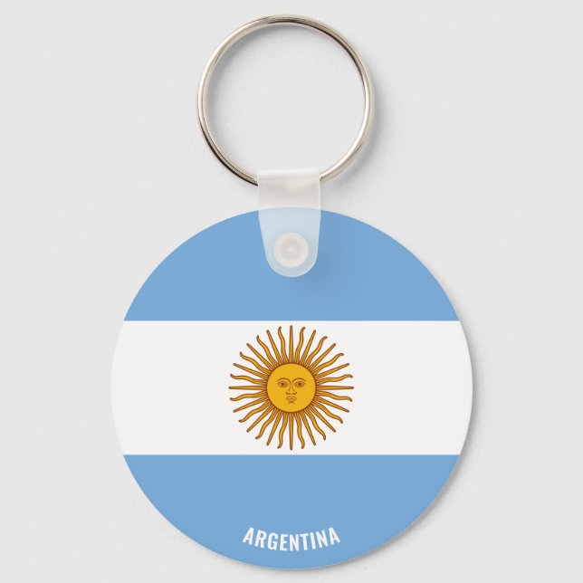 Argentina Flag Charming Patriotic Key Ring (Front)