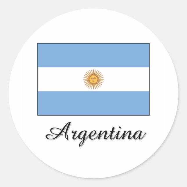 Argentina Flag Design Classic Round Sticker (Front)