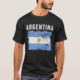 Argentina Flag Distressed Men Women Kids Argenti T-Shirt