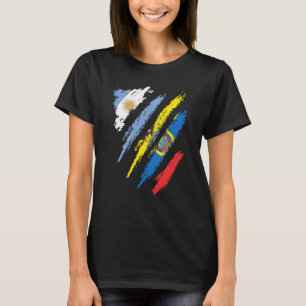 Argentina Flag Ecuador Grown Patriot Country Strip T-Shirt