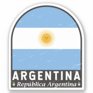 Argentina Flag Emblem Distressed Vintage