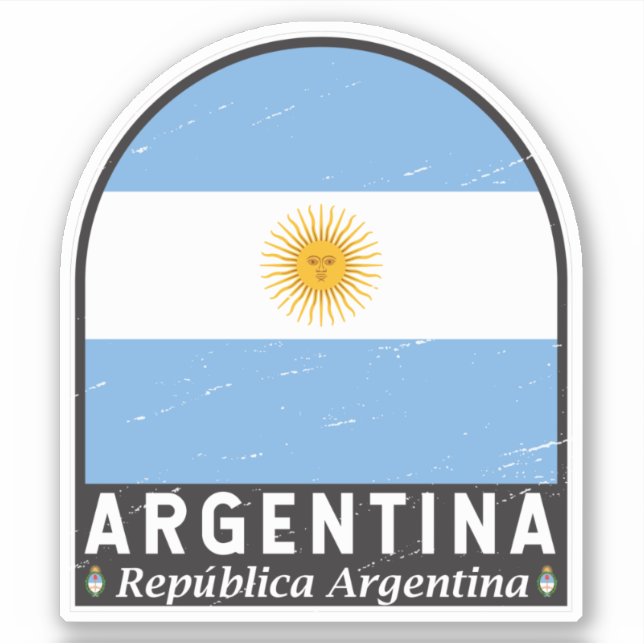 Argentina Flag Emblem Distressed Vintage (Front)
