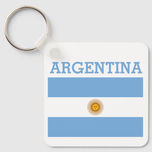 Argentina Flag Footballs Soccer Argentine Blue  Ke Key Ring (Front)