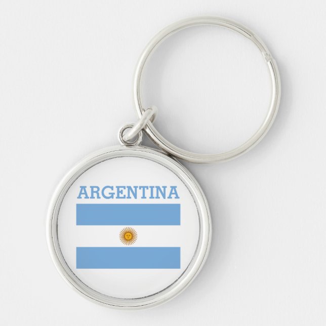 Argentina Flag Footballs Soccer Argentine Blue Key Key Ring (Front)