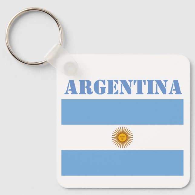 Argentina Flag Footballs Soccer Argentine Blue  Key Ring (Front)