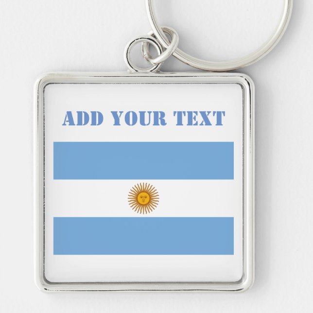 Argentina Flag Footballs Soccer Argentine blue Key Ring (Front)