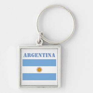 Argentina Flag Footballs Soccer Argentine Blue Key Ring