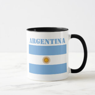 Argentina Flag Footballs Soccer Argentine Blue Mug