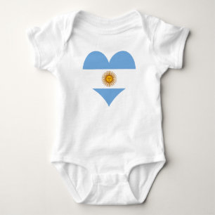 Argentina flag heart baby bodysuit