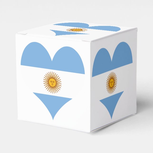 Argentina flag heart favour box (Front Side)