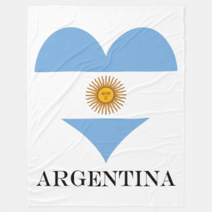 Argentina flag heart fleece blanket