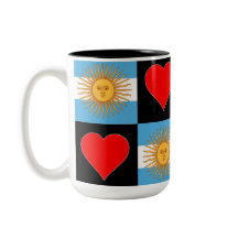 Argentina Flag Heart Pattern Patriotic Argentine