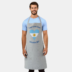 Argentina Flag Heart Personalised Apron