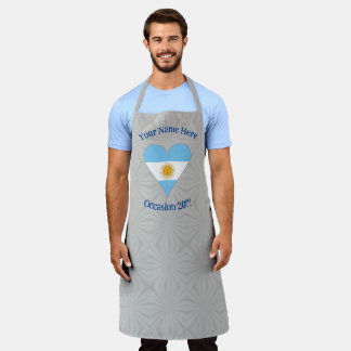 Argentina Flag Heart Personalised Apron