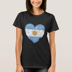 Argentina Flag Heart Soccer Football Supporter T-Shirt