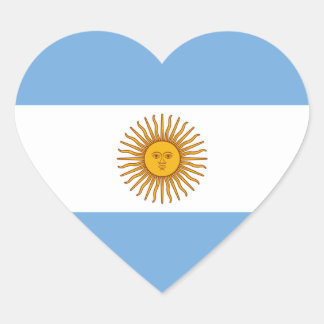 Argentina Flag Heart Sticker