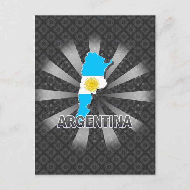 Argentina Flag Map 2.0 Postcard (Front)