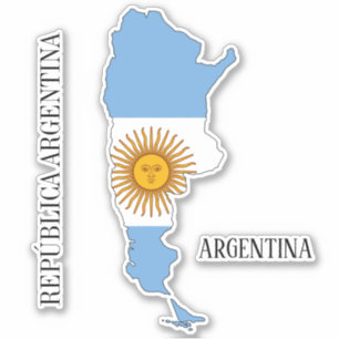 Argentina Flag Map Outline