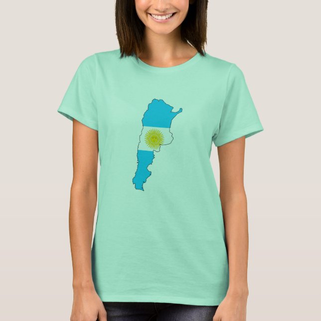 Argentina flag map T-Shirt (Front)