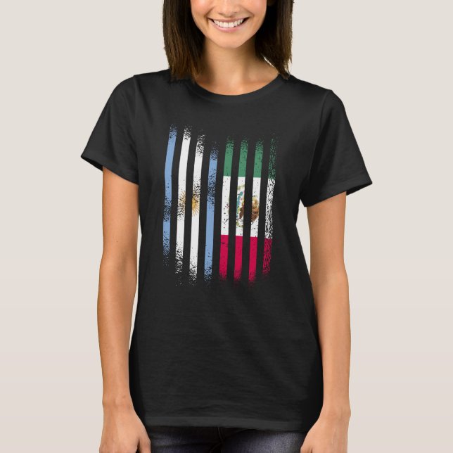Argentina Flag Mexico Grown Country Flags Stripes T-Shirt (Front)