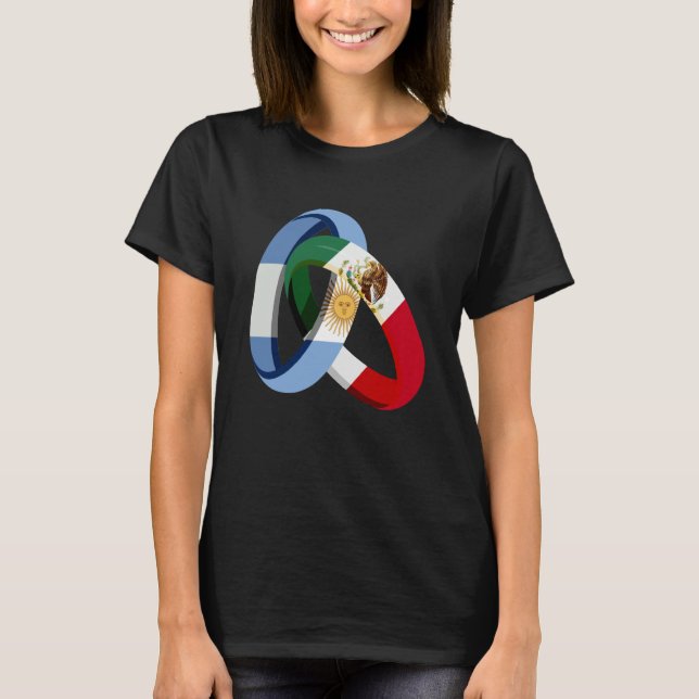 Argentina Flag Mexico Grown Ring Marriage Wedding T-Shirt (Front)