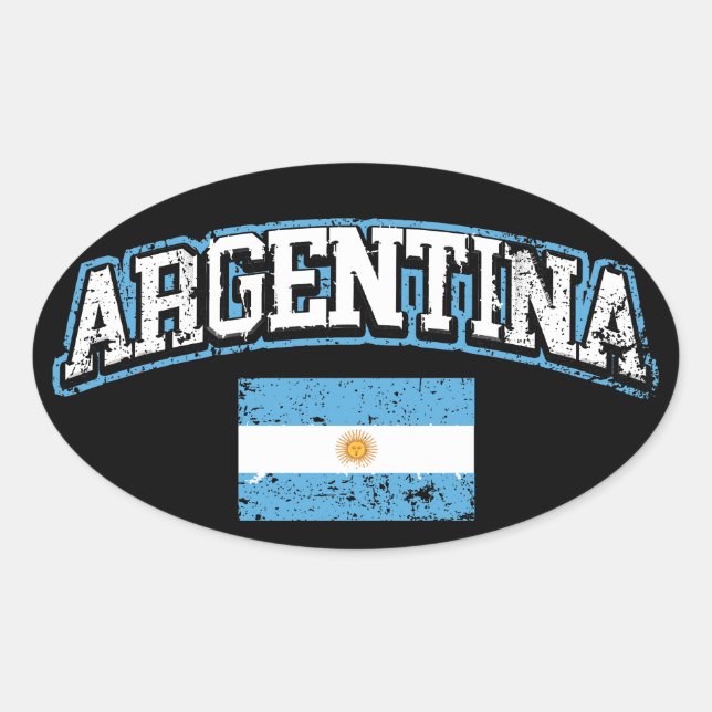 Argentina Flag Oval Sticker (Front)