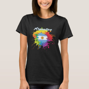 Argentina Flag Pride Gay Colorful Splash Argentini T-Shirt