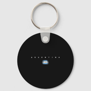 Argentina Flag Pride Vintage Retro Soccer Belgian Key Ring