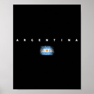 Argentina Flag Pride Vintage Retro Soccer Belgian Poster