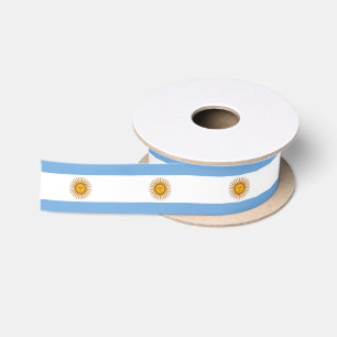 Argentina Flag Ribbon, Argentina holiday /sports Satin Ribbon