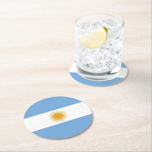 Argentina flag round paper coaster