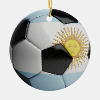 Argentina Flag Soccer Ball Ceramic Tree Decoration