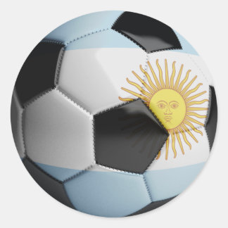 Argentina Flag Soccer Ball Classic Round Sticker