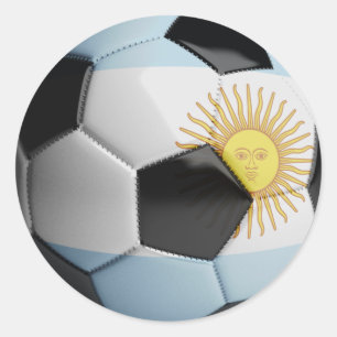 Argentina Flag Soccer Ball Classic Round Sticker