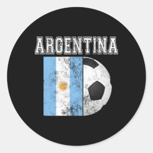 Argentina Flag Soccer Futbol Football Classic Round Sticker