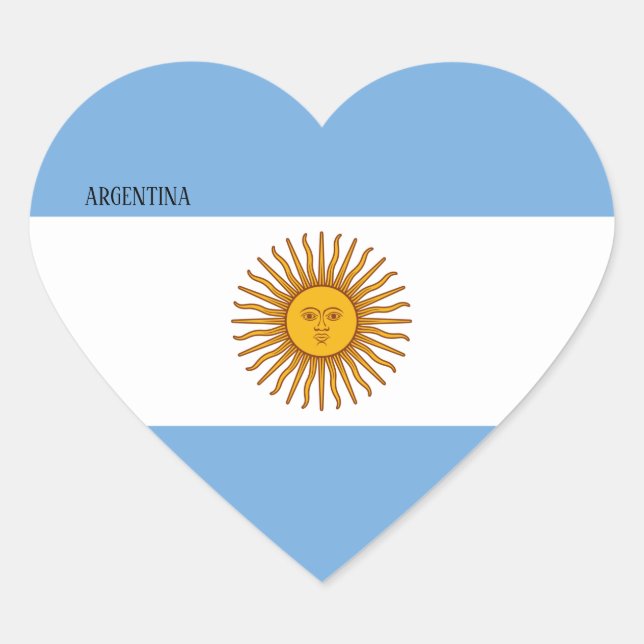Argentina Flag Splendid Patriotic Heart Sticker (Front)